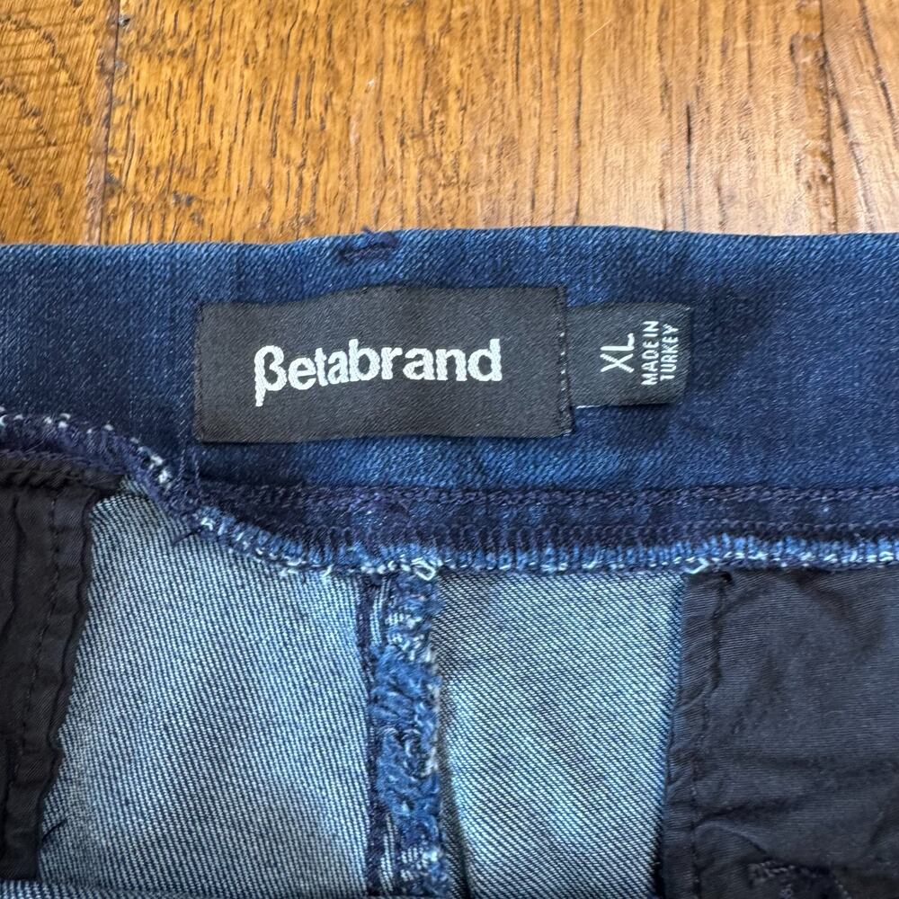Betabrand 4-Pocket Straight Leg Pull On Yoga Denim Pants Womens Sz XL Dark Wash - Picture 2 of 7